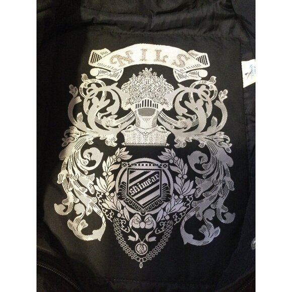 Vintage Nils Womens Ski Suit Stirrups Pockets Iridescent Burgundy Black Size 8 - Picture 5 of 14